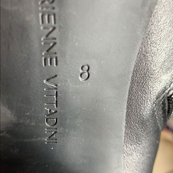 Adrienne Vittadini Beah Black Leather Booties Sz 8 - Picture 6 of 7